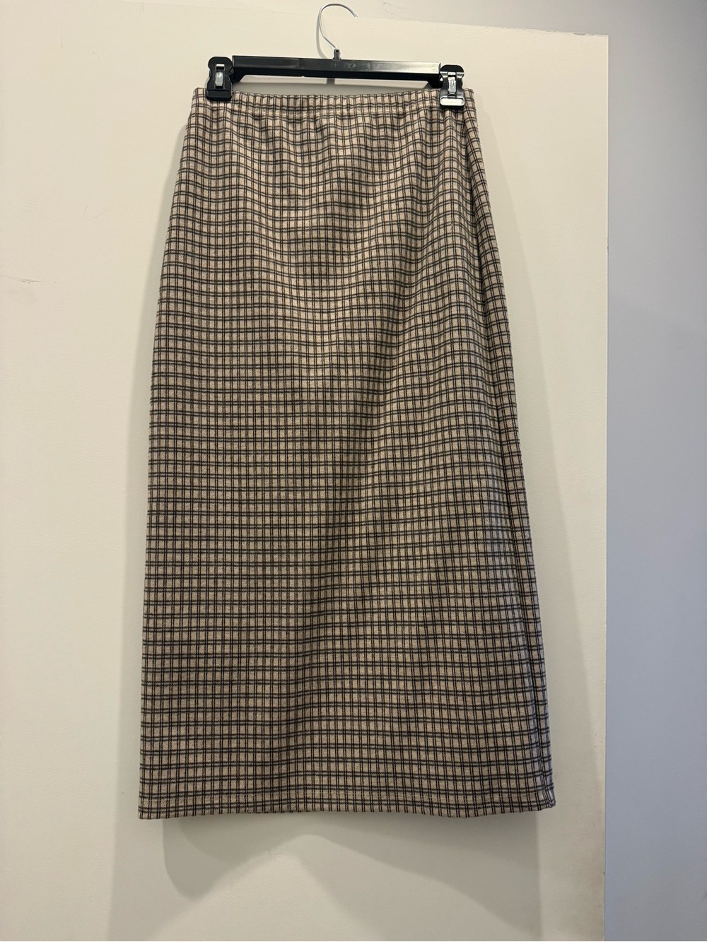 Classic Brown Plaid Midi Skirt